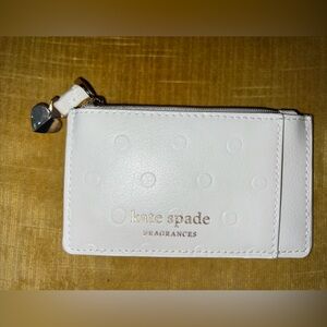 Kate Spade New York Fragrance Gold Accents Embossed Polka Dots Card Zipper Pouch